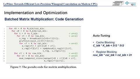 Session 7B: LoWino: Towards Efficient Low Precision Winograd Convolutions on Modern CPUs