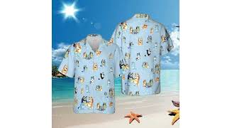 Dog Family Button-Up Hawaiian Shirts - Cartoon Family Tropical! 🌺