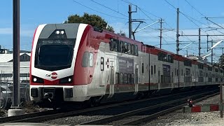 Caltrain 134 With Kiss Stadler Emu 328 At Peninsula Ave Crossing From 31626