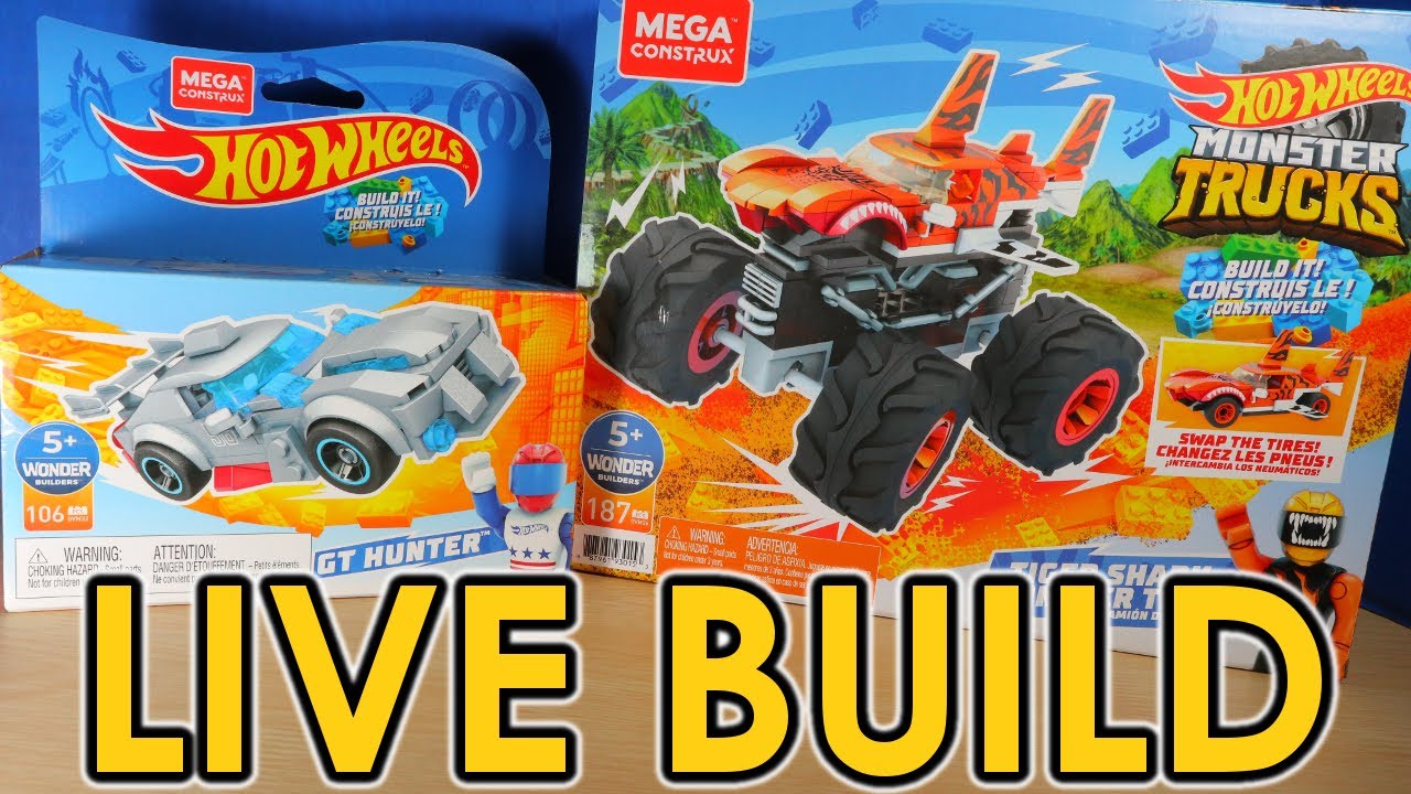 LIVE BUILD: Mega Construx Hot Wheels GT Hunter & Tiger Shark