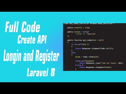 Full API authenticate Laravel 8 Login Register admin dashboard
