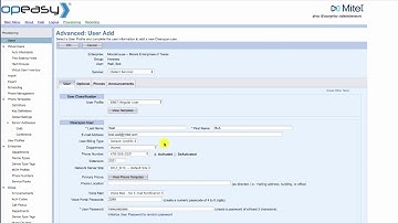 Mitel OpEasy: How to Add a New User