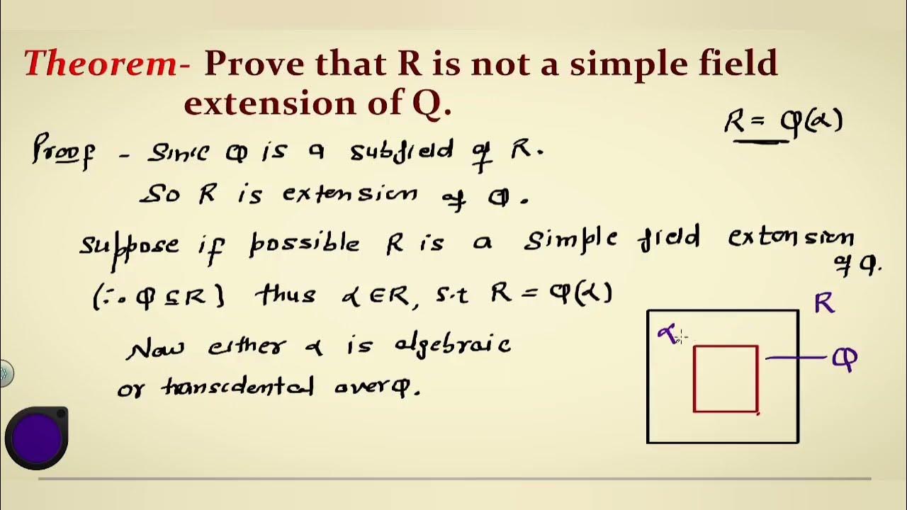 Prove that R is not a simple Field Extension of Q Theorem Simple