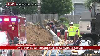 Crews rescue man trapped in trench in east Lincoln