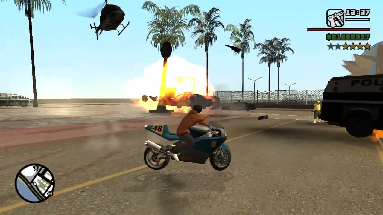 gta san run away from police part2