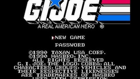 GI JOE Opening Title Screen Intro Nintendo NES
