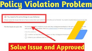 Google Adsense policy violations Rejection Problem Solve