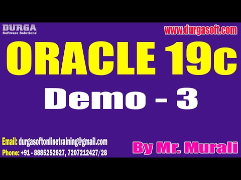 ORACLE 19c tutorials || Demo - 3 || by Mr. Murali On 24-02-2023 @10AM IST