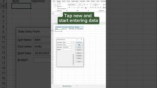 📋 Data Entry Form Option in Excel |Quick & Easy Tips for Beginners!#excel #excelshorts #shortcutkeys