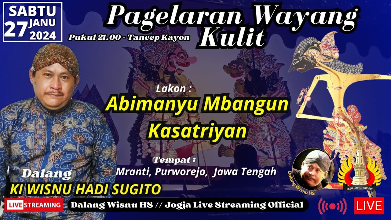 LIVE WAYANG KI WISNU HADI SUGITO // LAKON : ABIMANYU MBANGUN KASATRIYAN // MRANTI PURWOREJO