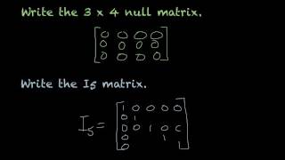 Null, Identity, & Inverse Matrices