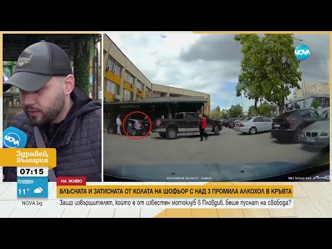 видео: Шофьор с над 3 промила алкохол помете жена на паркинг в Пловдив - Здравей, България (24.04.2024)