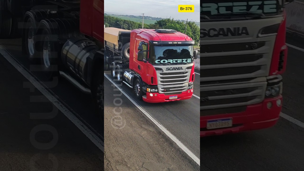 Carreta Caçamba, no Scania G-420. Br-376 Contorno Norte,  Maringá-Pr. 