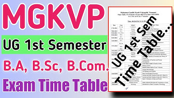 MGKVP UG B.A B.Sc B.Com 1st Semester Time Table Released / B.A B.Sc B.Com 1st Semester Exam Date