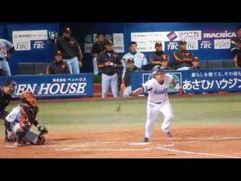 黒羽根利規(横浜DeNA)二塁打 2014年4月1日