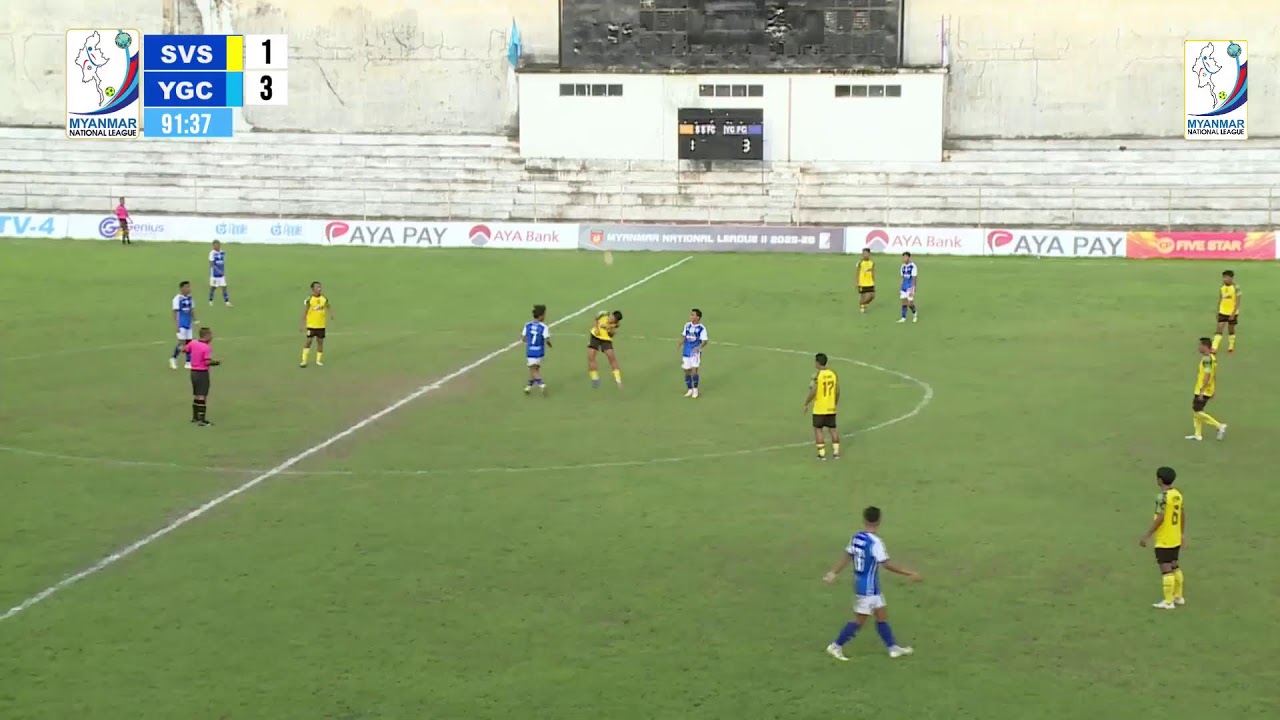 MNL 2 League 2025-26 .... Silver Star FC (Yellow) Vs Yangon City (Blue) [LIVE]
