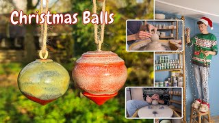 How To Make Ceramic Christmas Balls // throwing christmas ornaments + two glazing combinations