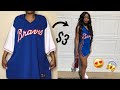 $3 THRIFTED OVERSIZED JERSEY TO FITTED DRESS | CLOTHING HACKS | THRIFT FLIP VIDEO