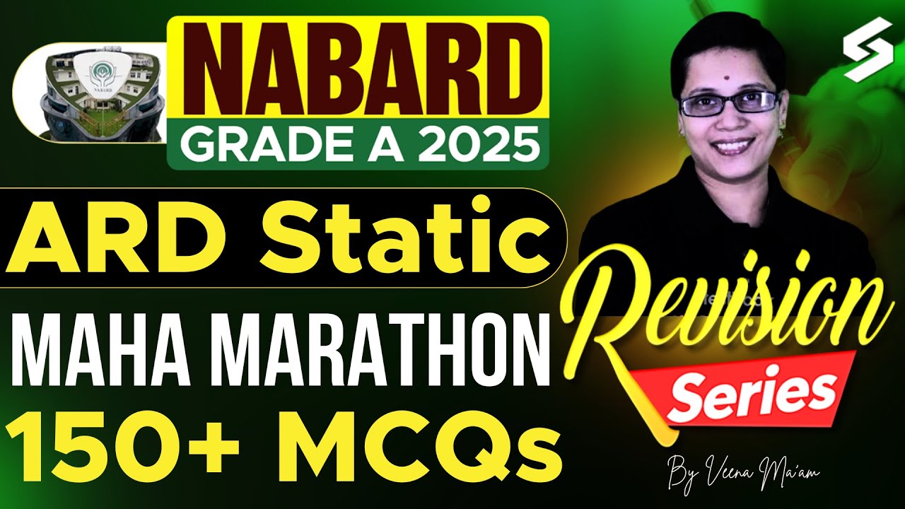Nabard Grade A ARD Marathon 2025 | ARD Static 150 Imp MCQs For Nabard ...