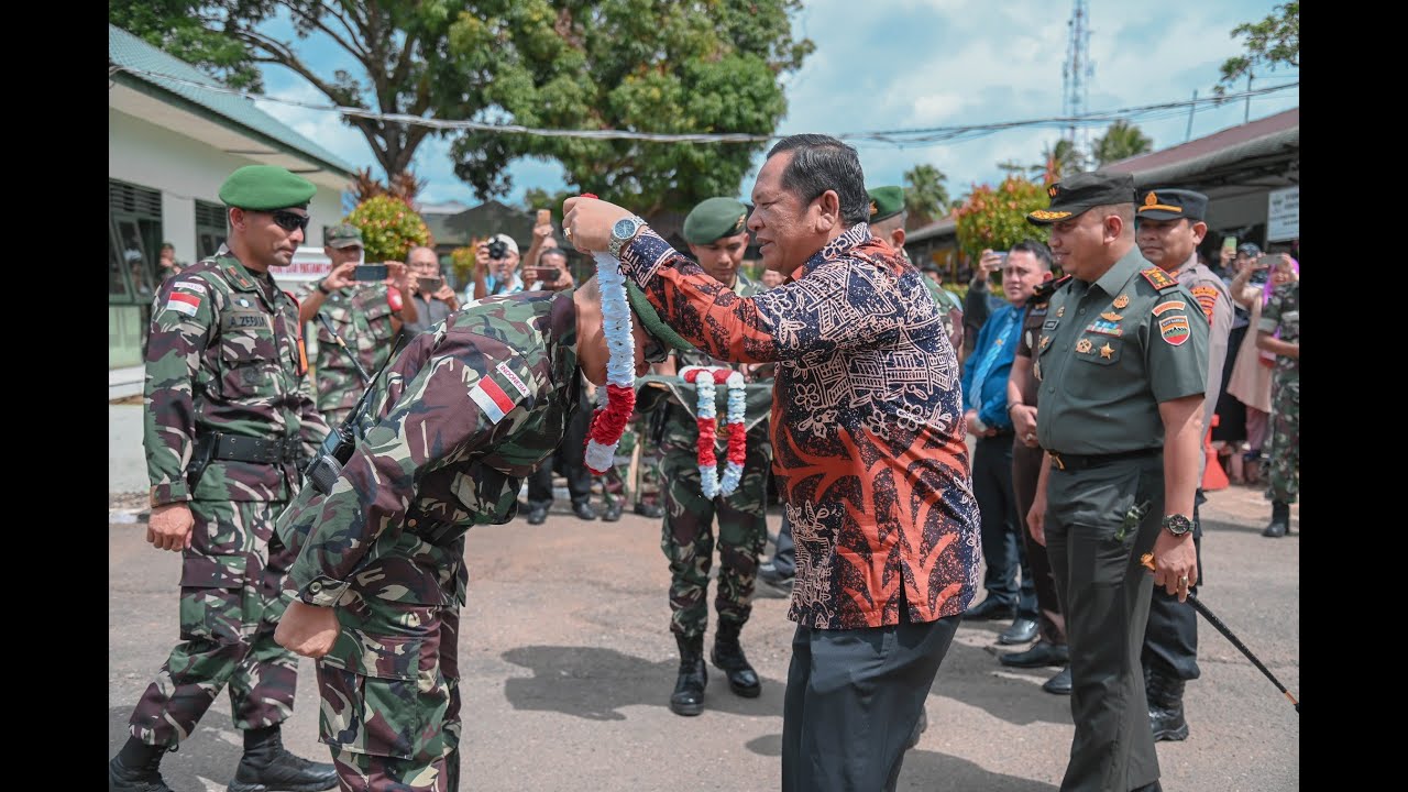 Satgas Pamtas RI - PNG Yonif 123/RW disambut Walikota Irsan Efendi Nasution