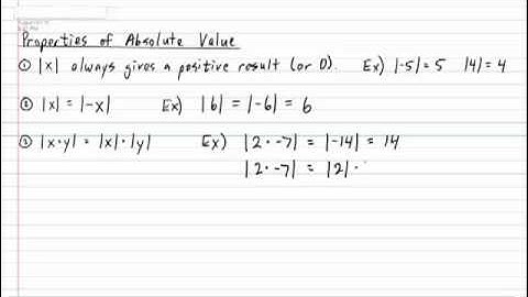 Properties of Absolute Value