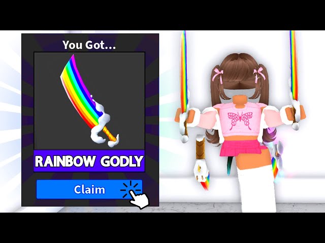 Roblox Mm2 Rainbow Gun & Rainbow Worth 550+ Value Good Godlies 500+ Value 