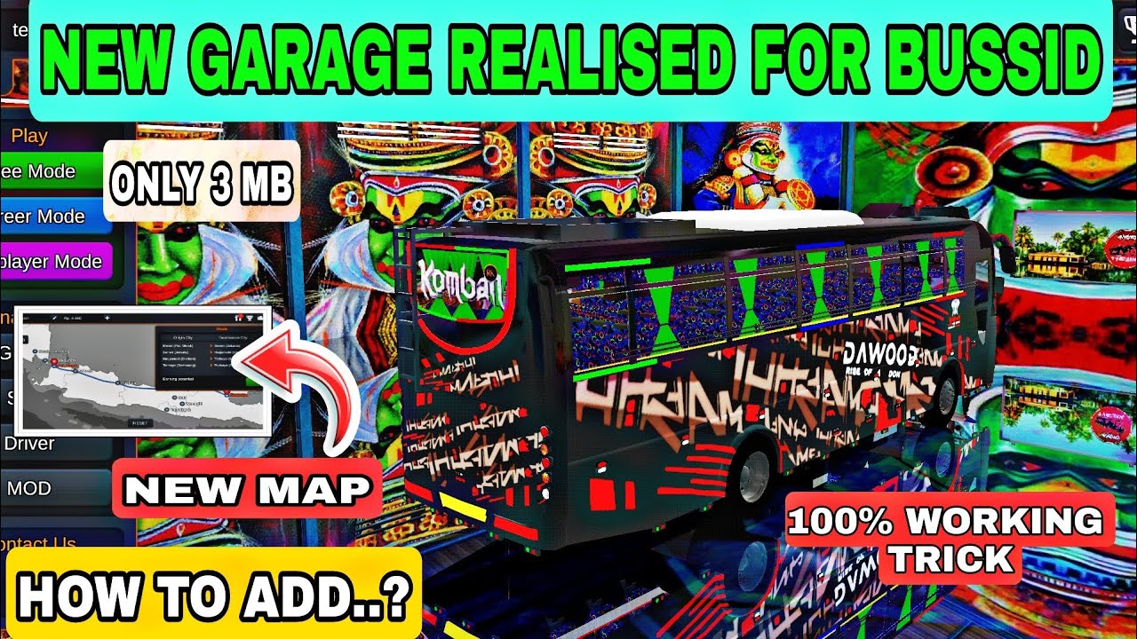 Ready go to ... https://youtu.be/-_v2km1TK3M [ New ETS 2 Garage Mod Realised For Bussid | HOWTO ADD NEW KATHAKALI GARAGE IN BUSSID |ð¯ WORKING TRICK]