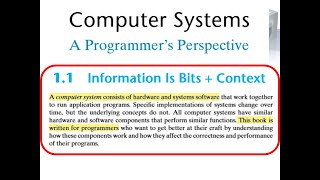 [Computer Systems, A Programmer’s Perspective] 1.1 Information Is Bits+Context(1)