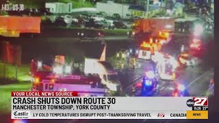 Route 30 at I-83 interchange reopens after crash