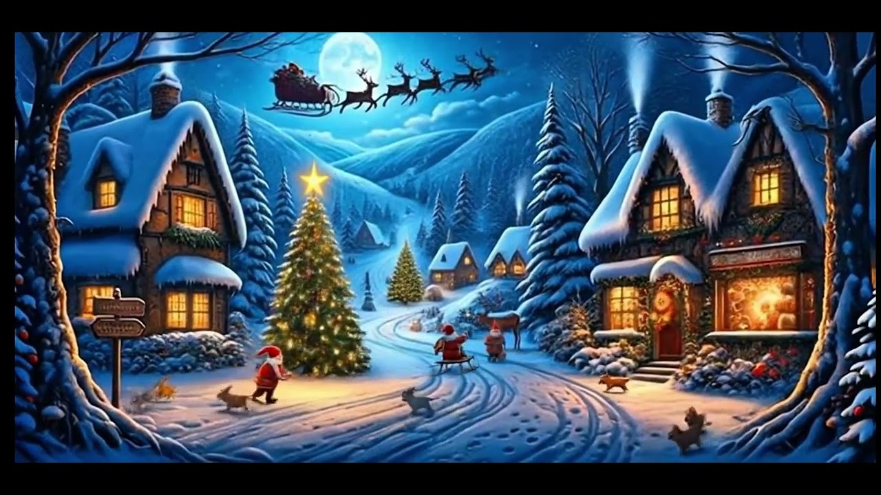 Magical Christmas Village Ambience 🎄✨ Cozy Winter Night & Fairy Lights