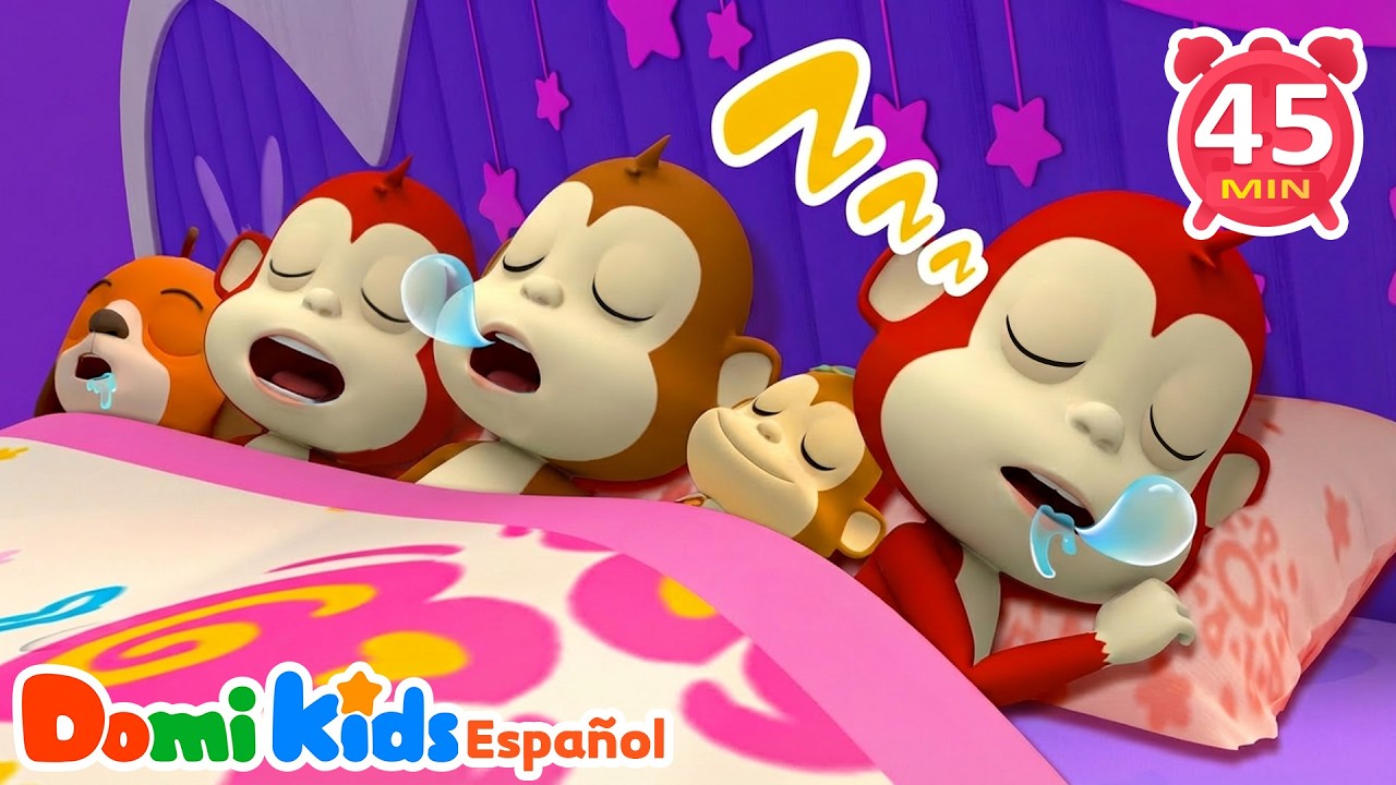 Diez en la Cama 🛏| Versión Bilingüe | Canciones Infantiles | Domi Kids Fiesta Animal