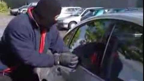 Llumar Automotive Security Film (Center punch glass breaking)