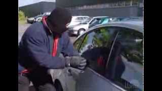 Llumar Automotive Security Film (Center punch glass breaking)