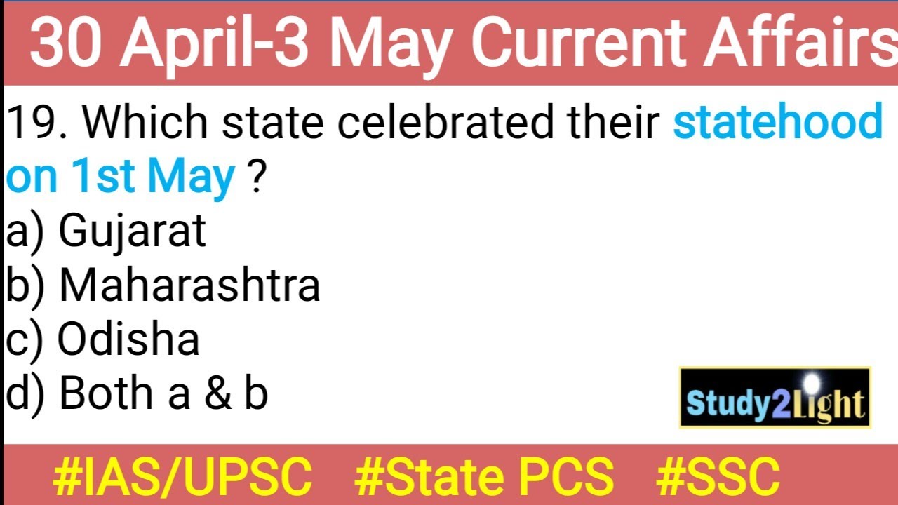 30 April-3 May 2020 Current Affairs in English | Weekly Current Affairs in English | GKToday