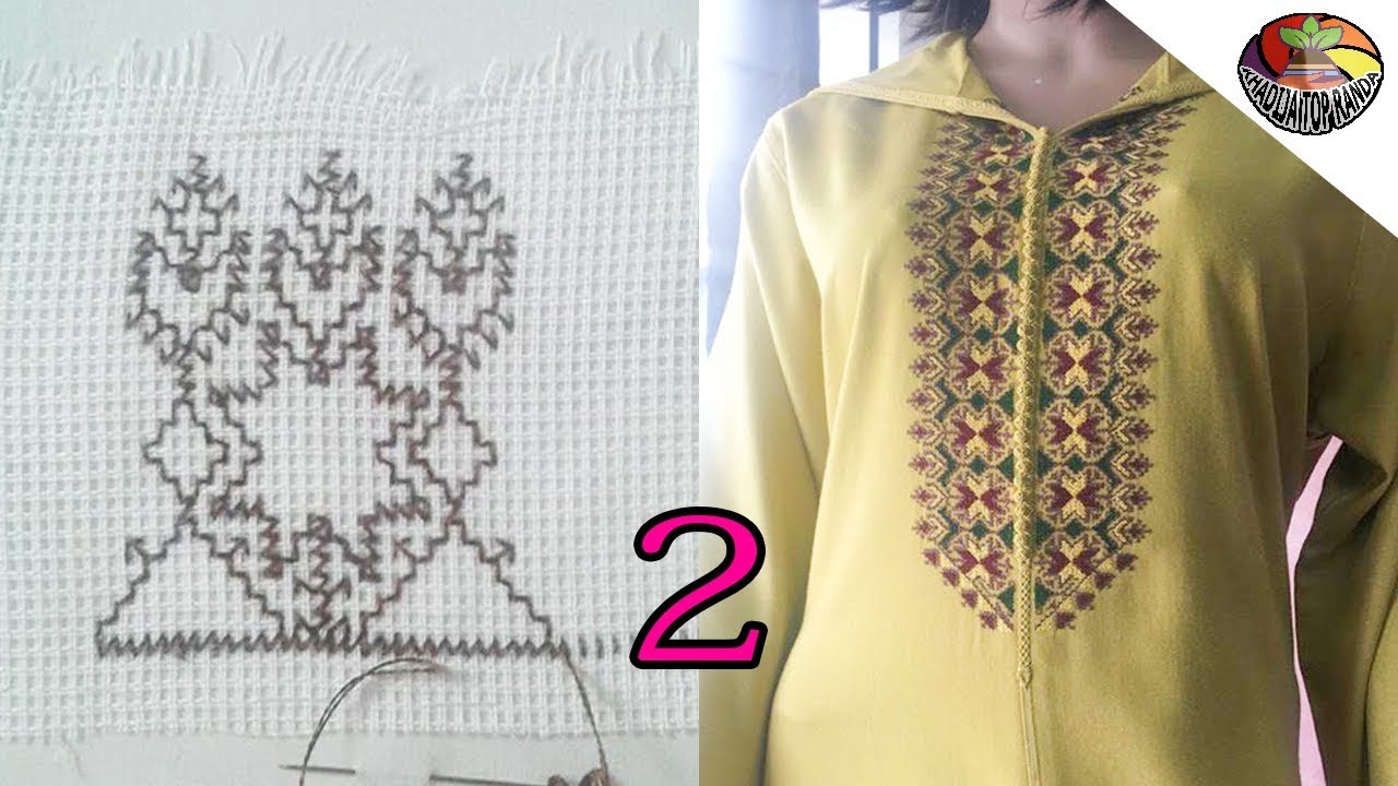 تطبيق الطرز الفاسي على الجلابة جديد الموضة 2018  الجزء 2 مع خديجة