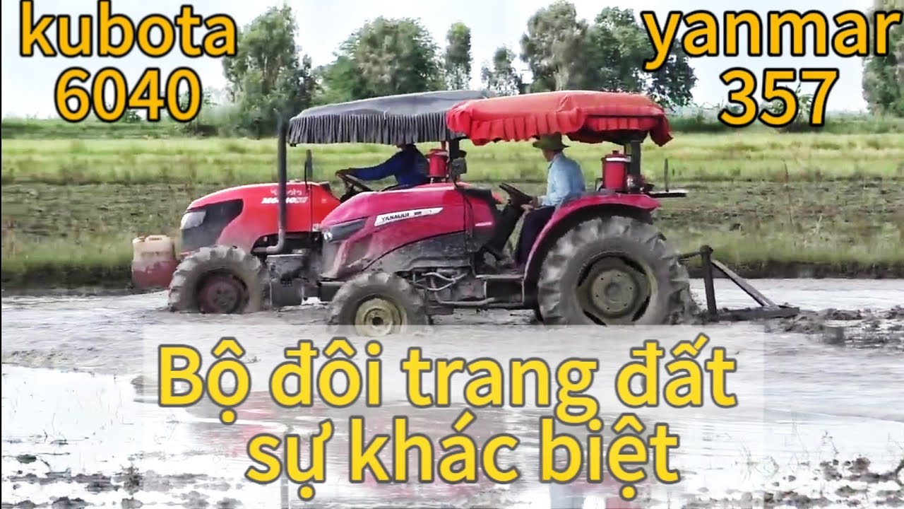 Trang đất trên đất cát KUBOTA VS YANMAR..TRACTOR YouTube
