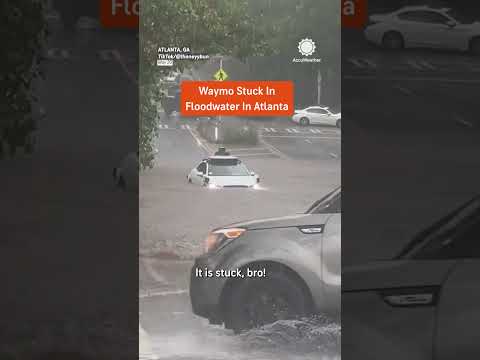 Video Waymo Self-Driving Car Gets Stuck in Atlanta Floodwaters
