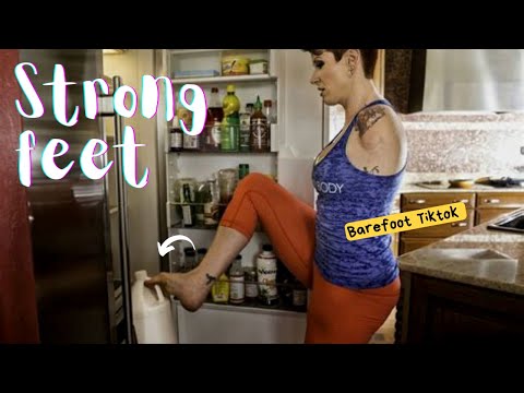 Everyday activities done barefoot | Baby care, cooking, eating, dressing | Barefoot tiktok