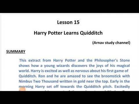 harry Potter learns quidditch chapter question answers and exercise