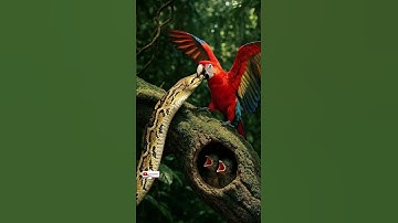 Macaw vs Python | Mother Bird’s Fierce Battle to Save Her Chicks#animals #shortvideo #animalrescue