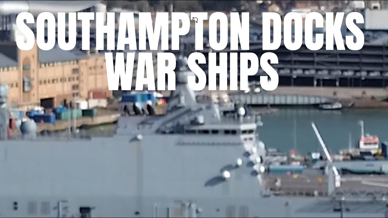 DRONE WARSHIPS IN SOUTHAMPTON DOCKS 4k