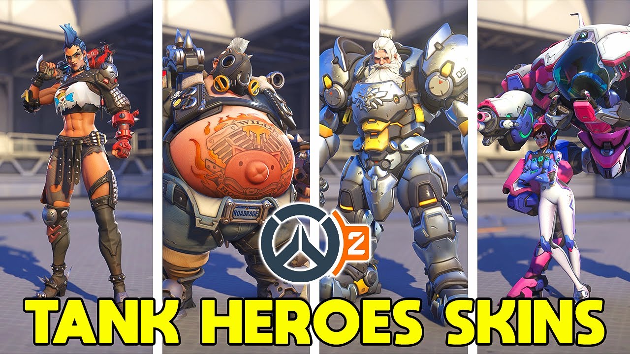 Overwatch 2 All Tank Heroes New Looks Skins YouTube