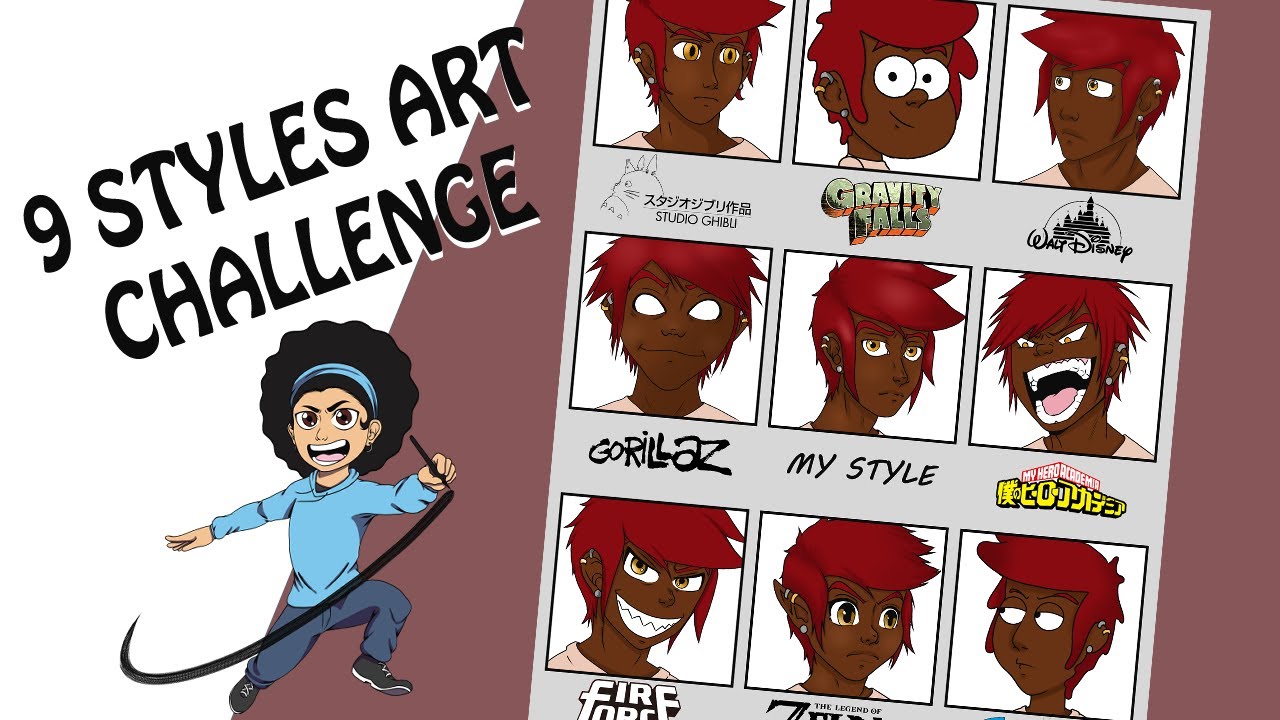 9 Styles Art Challenge - YouTube
