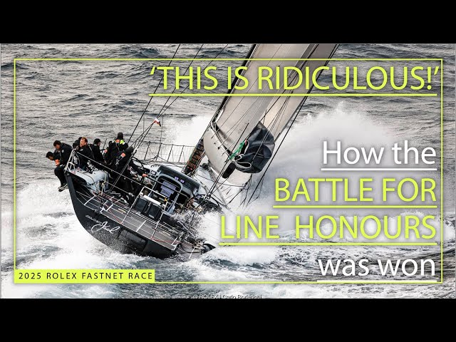 100-footers match race for the 2025 Rolex Fastnet Race: how monohull line honours was won