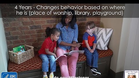 4 Years – Changes behavior based on where he is (place of worship, library, or playground)
