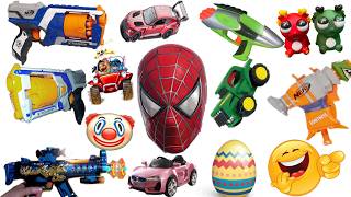Unboxing: Sniper rifles, nerf gun, toy cars, Spider-Man collectibles, adorable models , super car