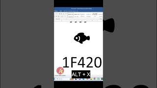 🐟 MS Word Fish Emoji Trick Using ALT + X Codes! ✨ #shorts #ytshorts