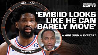 'JOEL EMBIID CAN BARELY MOVE' - Stephen A. says Embiid should sit out the season | First Take