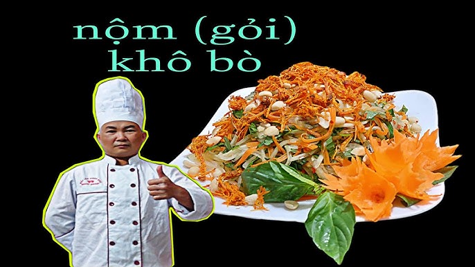 Cách chế biến thịt bò khô với nộm đu đủ