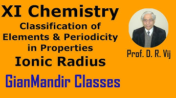 XI Chemistry | Classification of Elements and Periodicity in Properties |Ionic Radius by Ruchi Ma